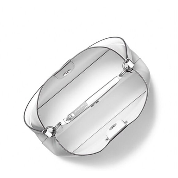 New Michael Kors Pratt Medium Shoulder Bag Optic White - Picture 3 of 4